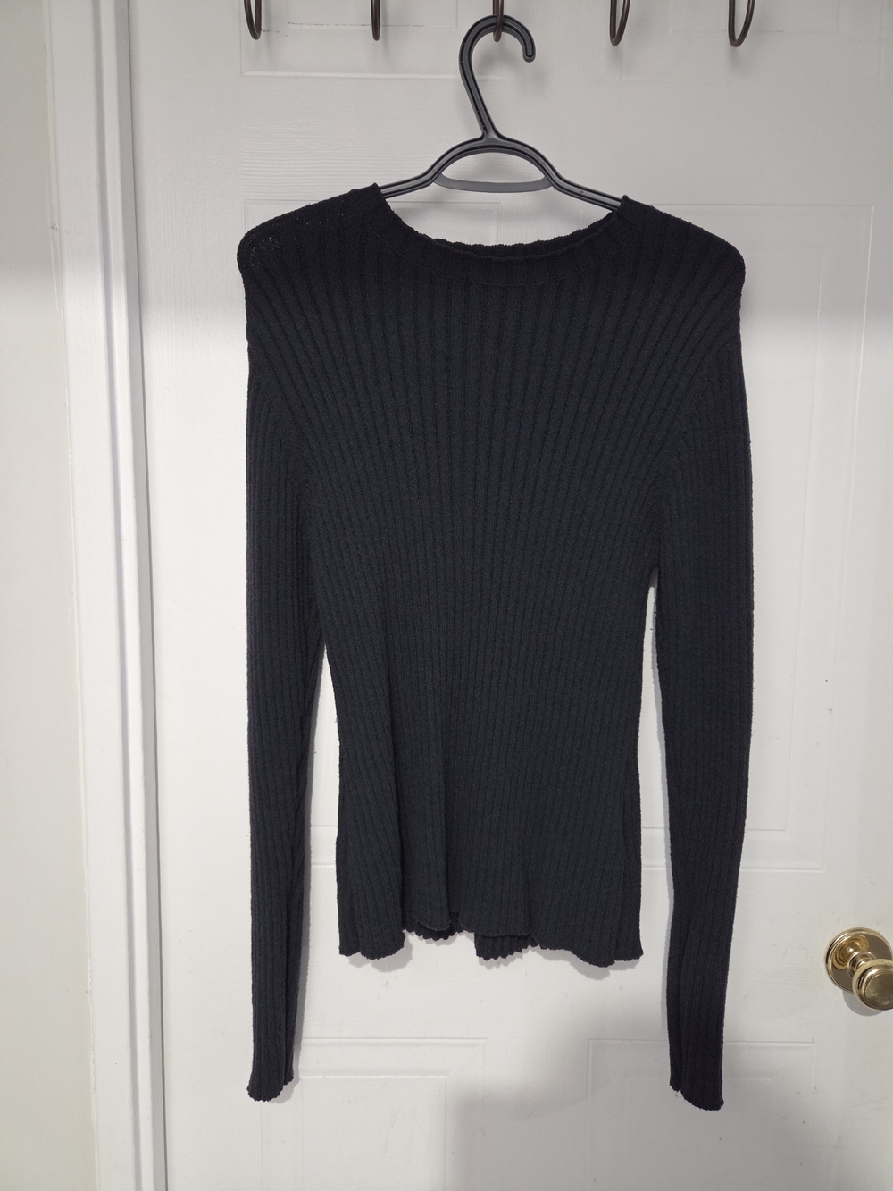 H&M Dark Grey Ribbed Crewneck Sweater